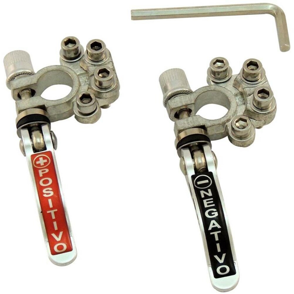 2 PCS 12V 24V Car Battery Terminal Wire Cable Clamp Terminal Quick Disconnect Shut-Off Connectors For Car Auto Accessories: A