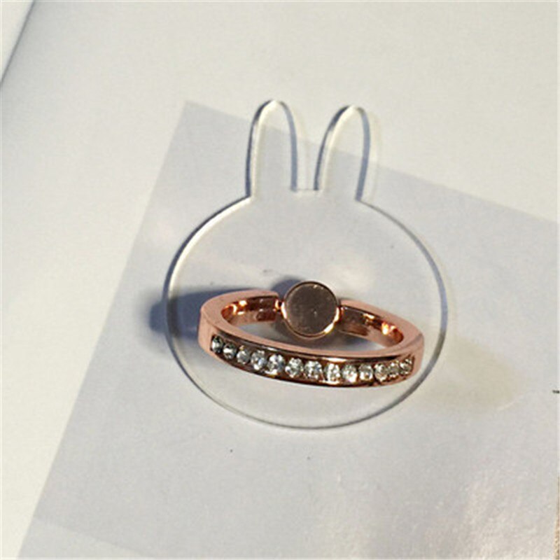 Transparent Mobile Phone holder Ring Universal Cat Bear Star support Finger Ring Holder Stand celular for iPhone: D