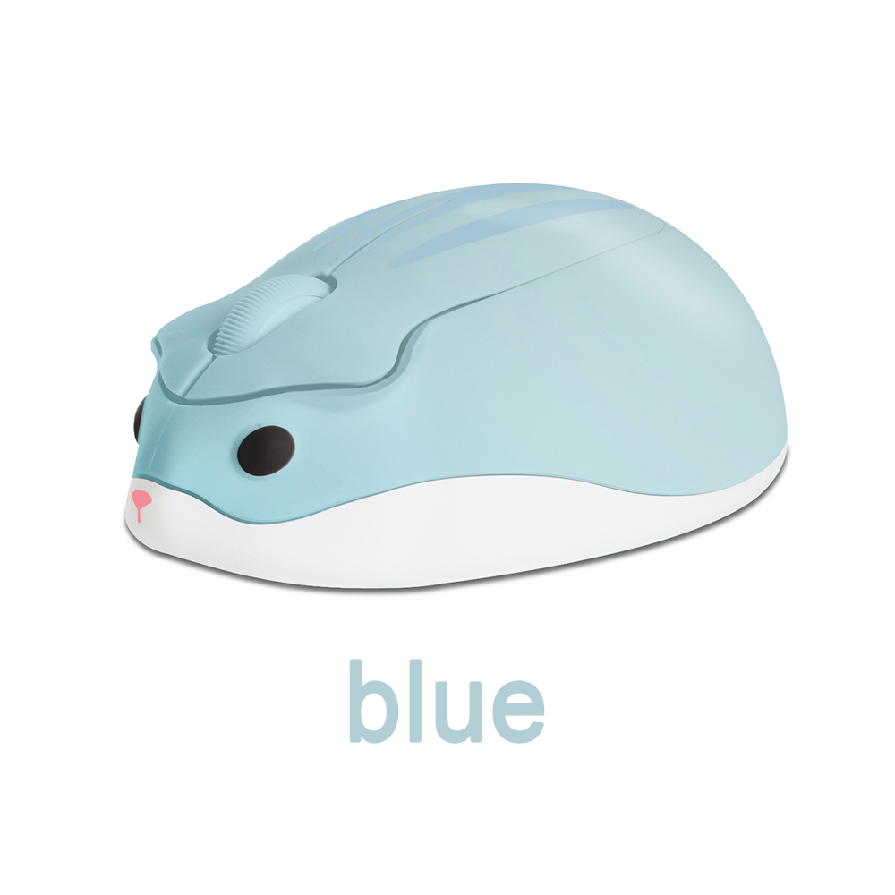 Cute 2.4G Wireless Mouse Ergonomic Optical USB Mice Kawaii Cartoon Hamster Mouse For PC Laptop Tablet Computer Kids: green