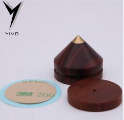 Wood Speaker Isolation Feet XSSH Audio YIVO HiFi Shock Absorber Brass Cone CD Amplifier Speaker Spike Feet Stand Spikes: brown-33x28mm(8mm)