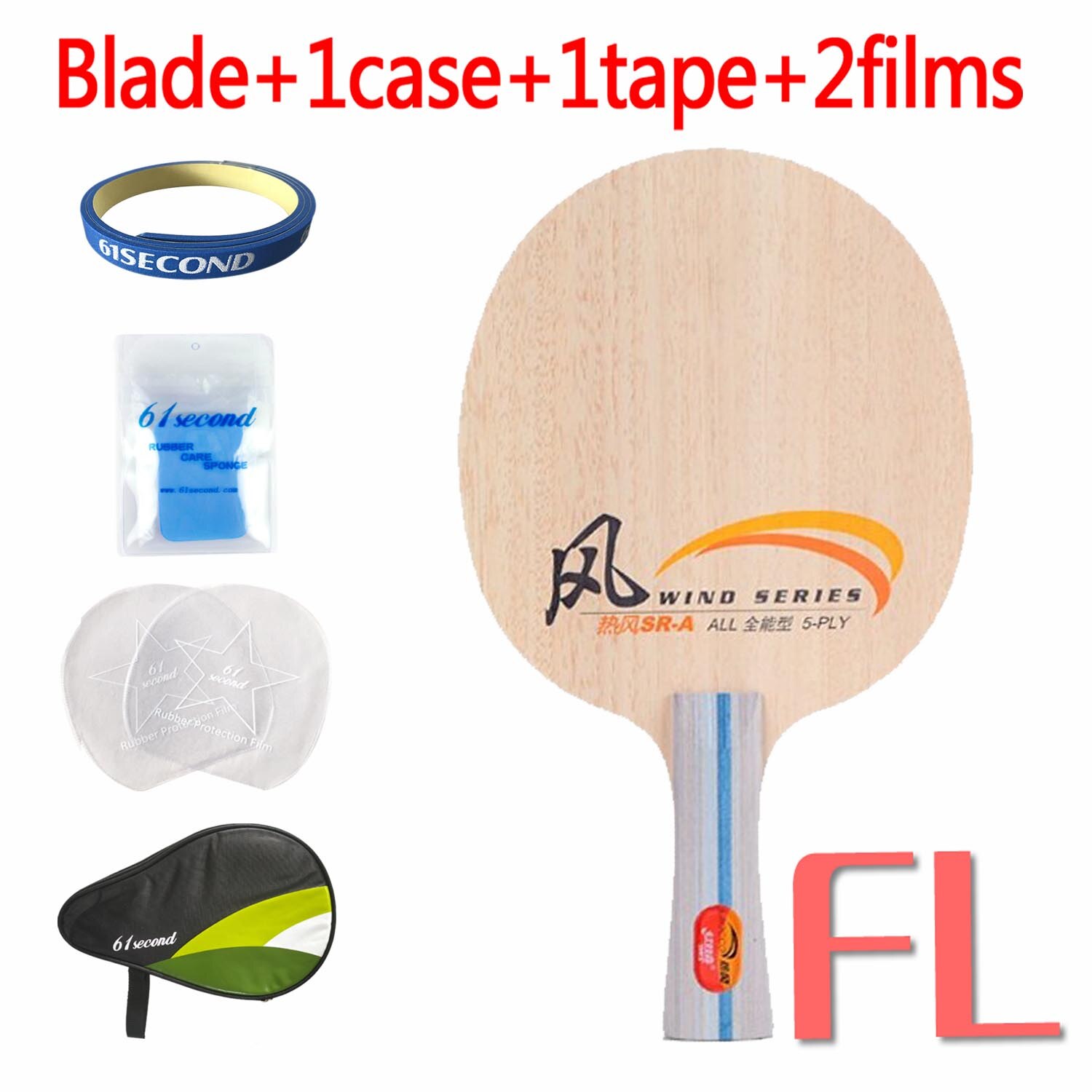 DHS WIND SERIES SR-A allround SIROCCO 5 PLY Pure wood for Beginners Rackets ping pong bat paddle tenis de mesa: FL with HM case