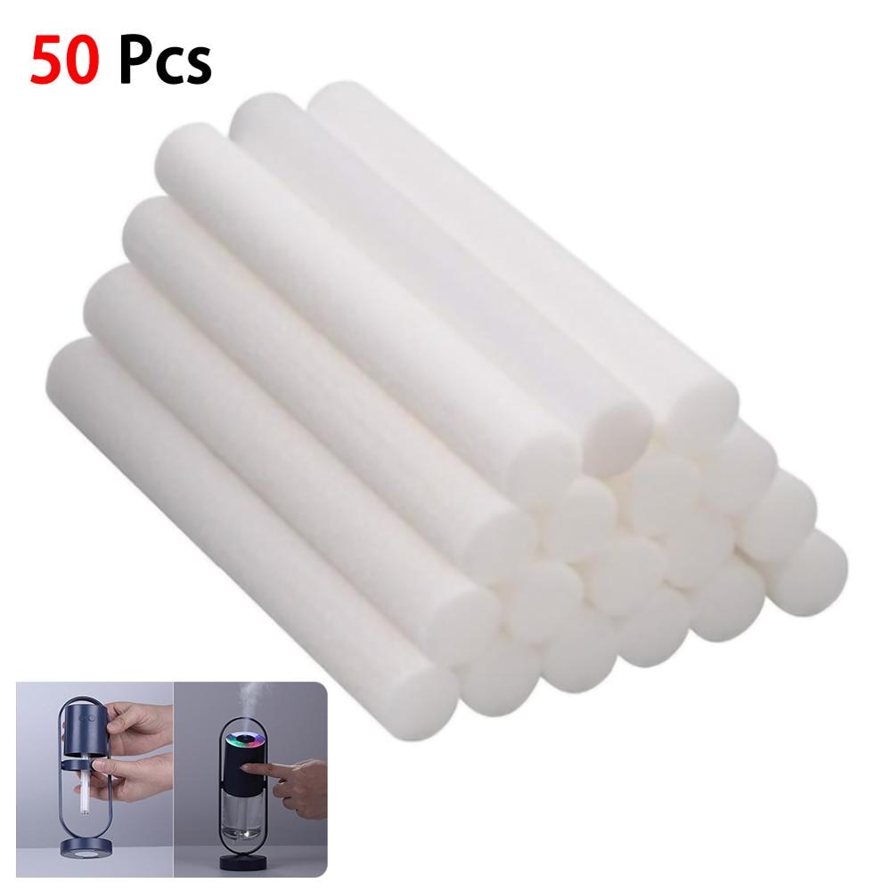 50pcs 0.8*7.5cm Humidifier Filter Fiber Sponge Cotton Stick Atomizer Humidified Sponge Stick Atomizer Cotton Stick