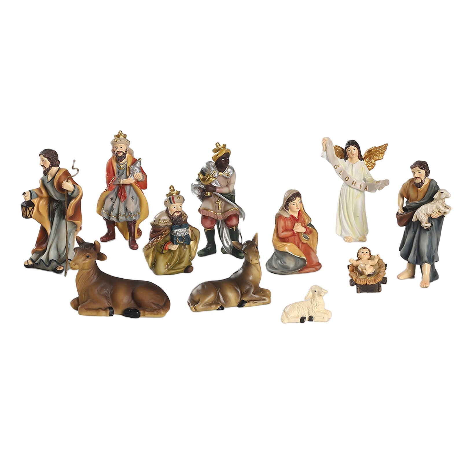 Christmas Traditional Nativity Scene Figurines Set Xmas Decorations Decor