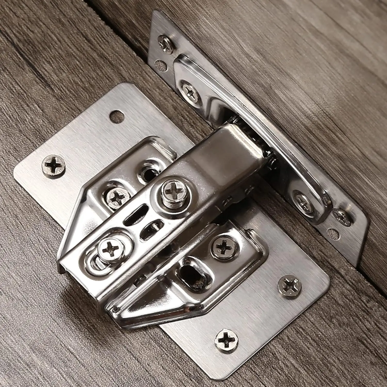 2/10Stck Schrank Scharnier Reparatur Platte Bausätze Edelstahl Tür Scharnier Montage Platte mit Löchern für Heimat Küche schrank Möbel