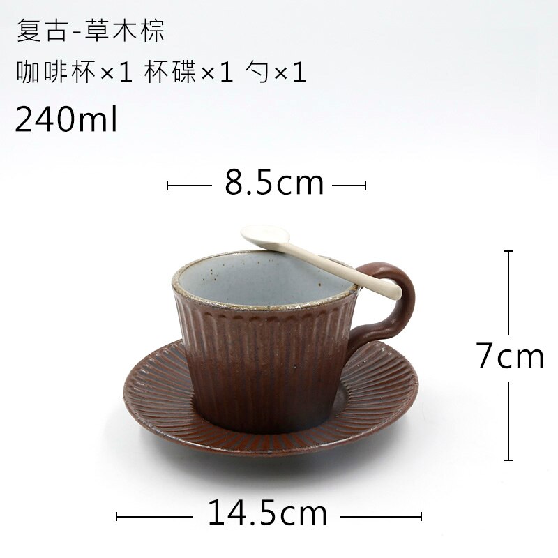 Tasse à café en céramique japonaise, faite à la main, rétro européen, verte, blanche, littéraire, Simple, de , ensemble de tasses Vintage en poterie: Coffee cup sauce 4