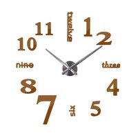 Neue wanduhr uhren reloj de gekürzt uhr 3d diy Acryl spiegel Aufkleber Quarz Moderne Heimat Dekoration freies: Schokolade / 37Zoll