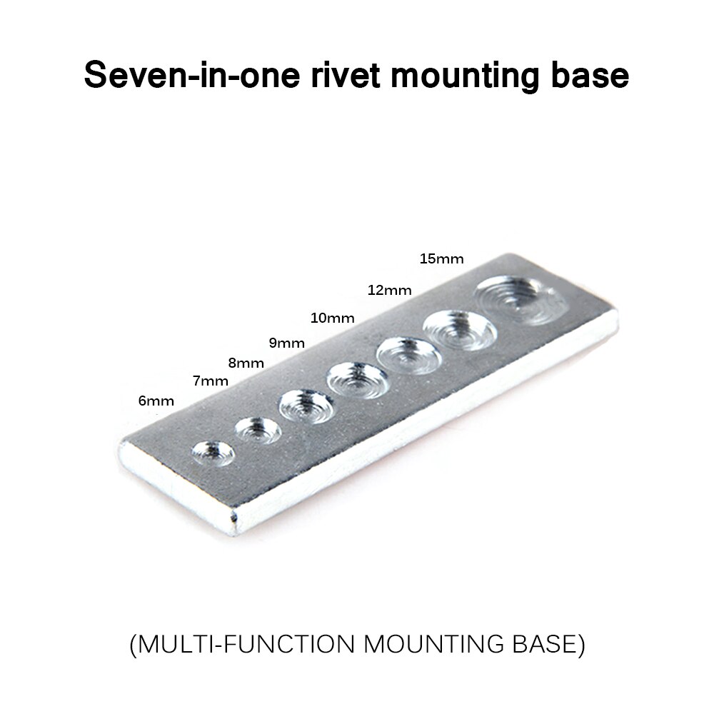 Stainless Steel 7 In 1 Bottom Plate Poppers Snap Button Rivets Setter Punch Die Base Leather Craft DIY Hand Tool