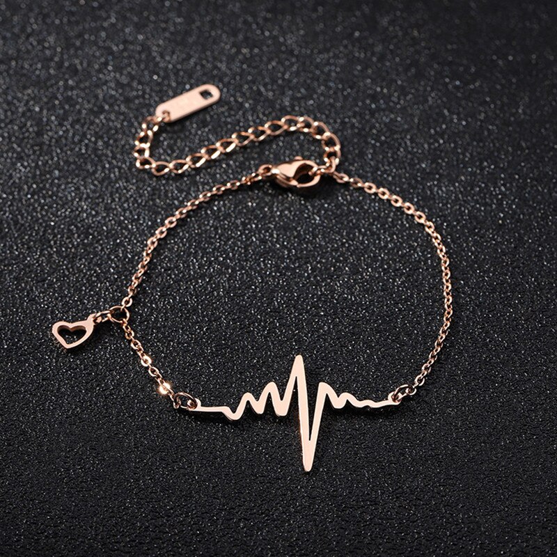 JIOROMY-cheville en titane et acier ondulé, bijou pour la jambe d'été Bracelets pour femme, cœur creux, , chaîne: Default Title