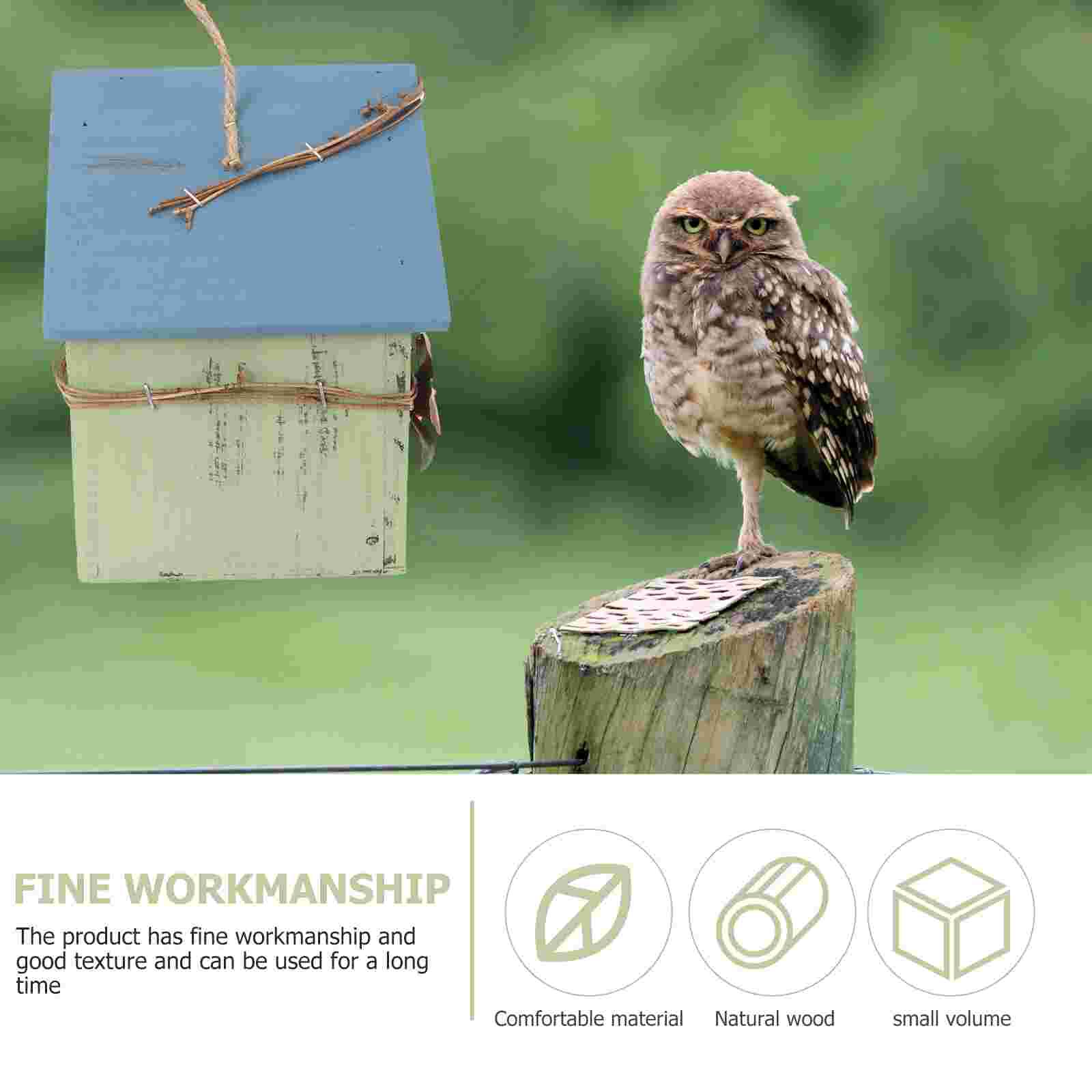 1Pc Wood Bird Nest Outdoor Wood Hanging Bird House Garden Hanging Bird Nest