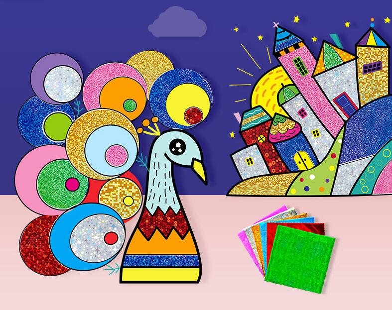 9-20 Stuks Magic Kleurrijke Diy Magic Transfer Wticker Transfer Schilderen Ambachten Voor Kinderen Kunsten En Ambachten Speelgoed Voor kinderen