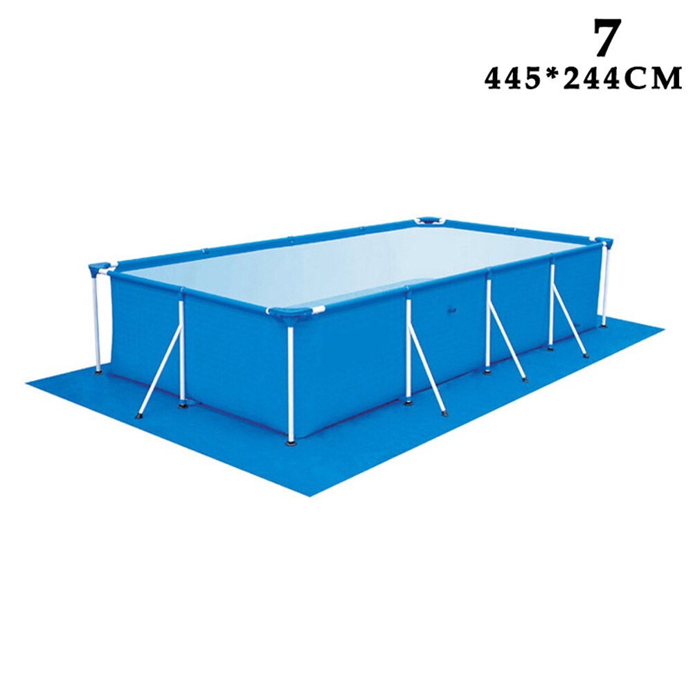Swimmingpooldæksel firkantet rund jordmåtte stofdæksel støvtæt foldbart uv-resistent måttedæksel til udendørs havepool hfing: 445 cm x 244cm