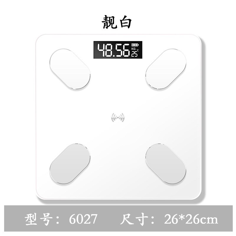 Smart Bluetooth Electronic Scale Weight Scale Home App Human Health Scale Body Fat Measurement: White2