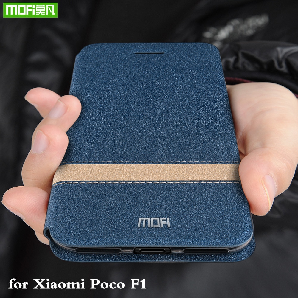 MOFi Flip Cover for Xiaomi Pocophone F1 Case for POCO F1 TPU Coque for Xiomi Mi Global Silicone Housing Folio Capa