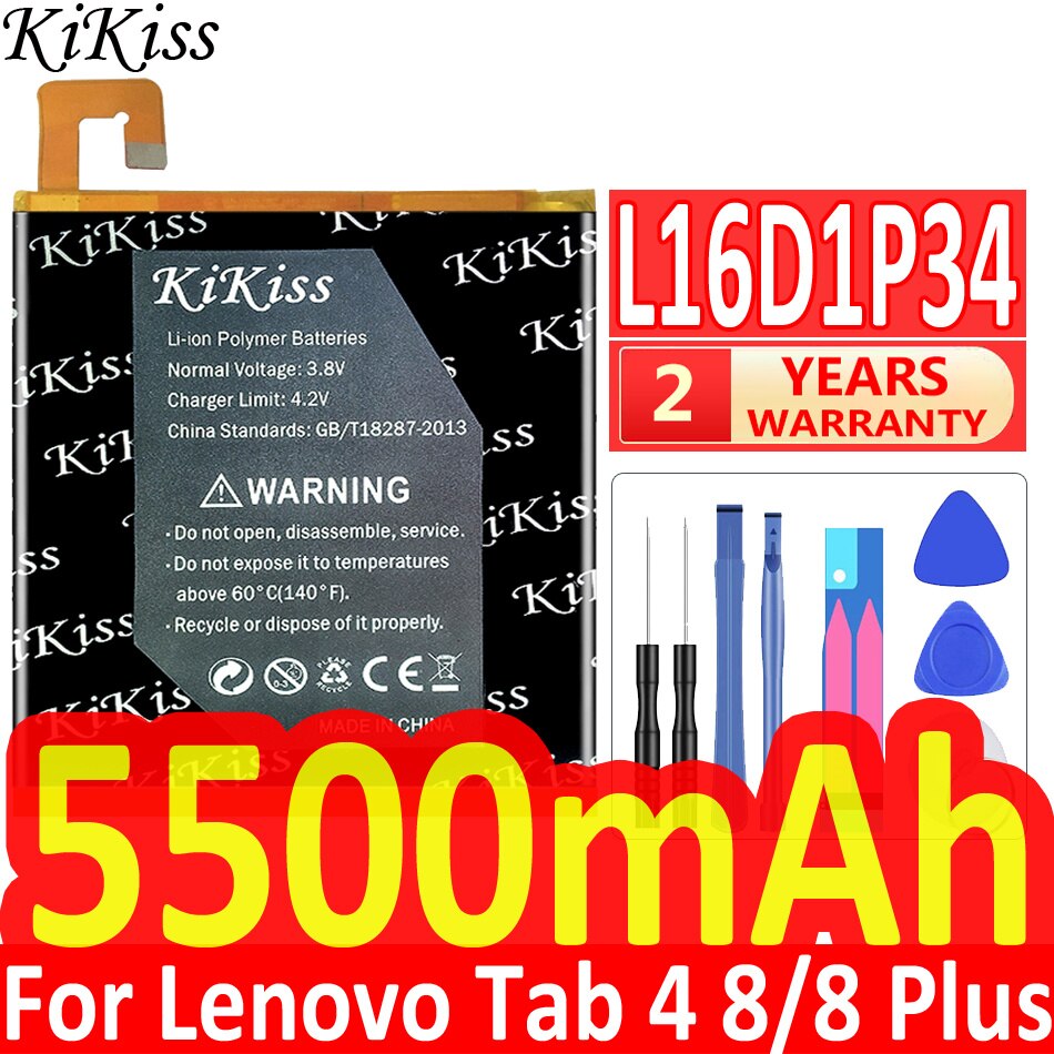 Original kikiss 5500 mah  l16 d 1 p 34 ersatzakku für lenovo tab 4 8/8 plus tb -8504n tb -8504x tb -8504f 8 plus 8704x 8704n 8704v