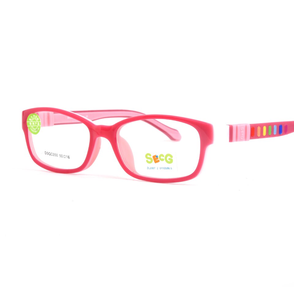 SECG Children Eyeglasses Frame Silicones Soft TR90 kids Prescription Glasses Optical Spectacle Frame Safety Anti fall Pressure: C33