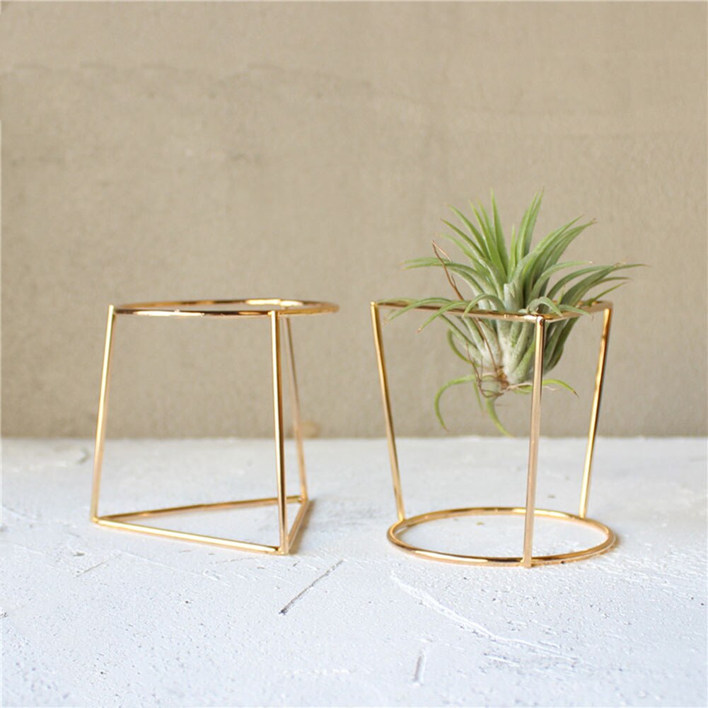 Nieuw Bloempot Geometrische Metalen Rek Plant Care Display Houder Stand Tuin Decor