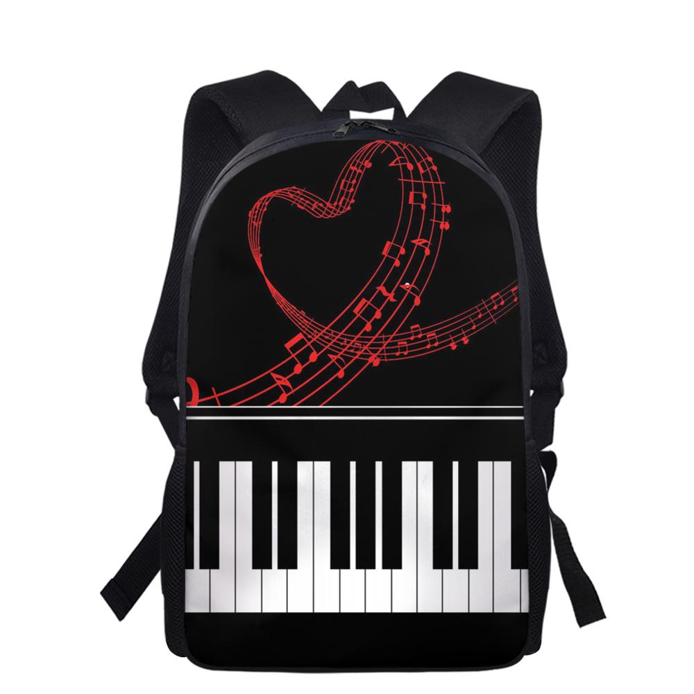 FORUDESIGNS hommes sac à dos Piano clavier avec Note de musique motif école sac à dos pour adolescents garçons filles 2 pièces/ensemble sacs à crayons: HMP1872C