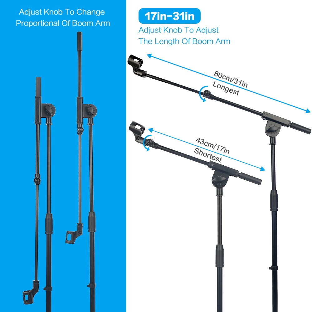 MS-202 Swing Arm Floor Metal Microphone Stand for Personal and Concerts
