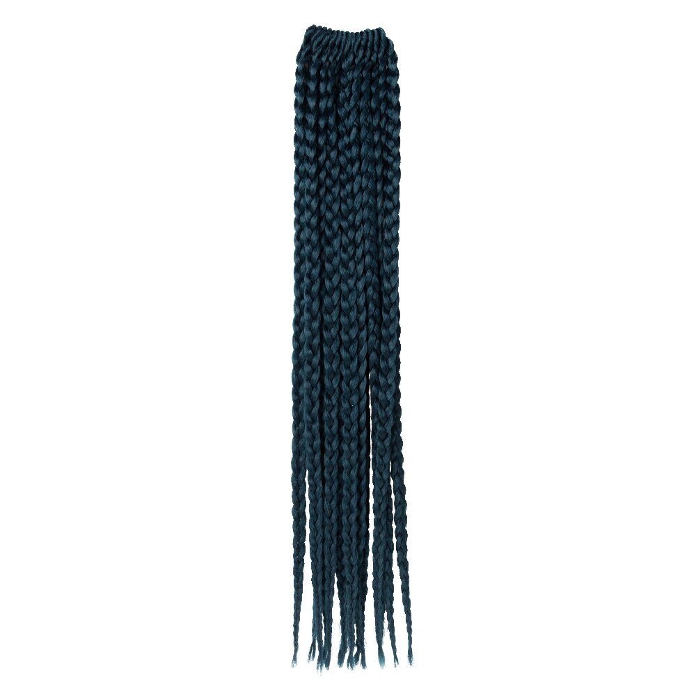 Tresses synthétiques au Crochet ombré rose arc-en-ciel, cheveux longs pour tresses africaines: DARK BLUE / 1 Pcs/Lot