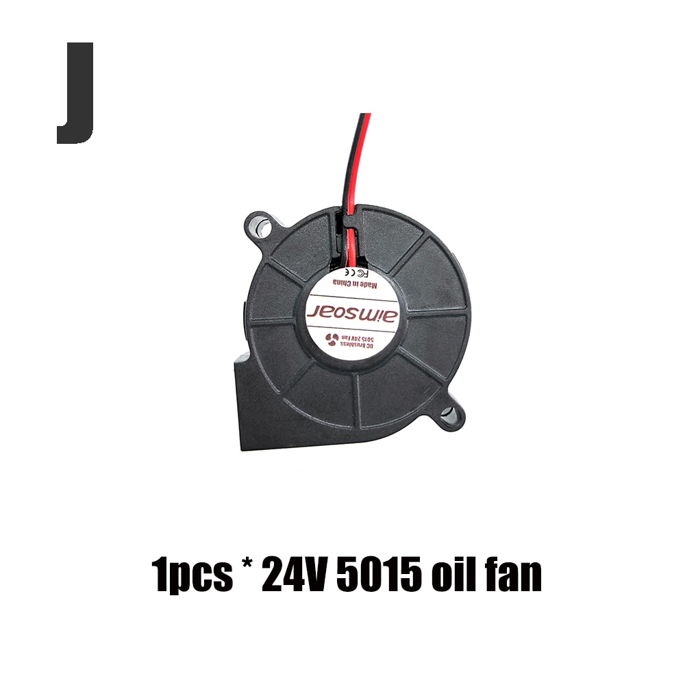 3010/4010/4020/5015/6015mm oil/hydraulic/dual ball bearing fan 12v/24v cooler cooling fan blower 2 Pin For Creality ender3 cr10: J. 5015 normal 24V