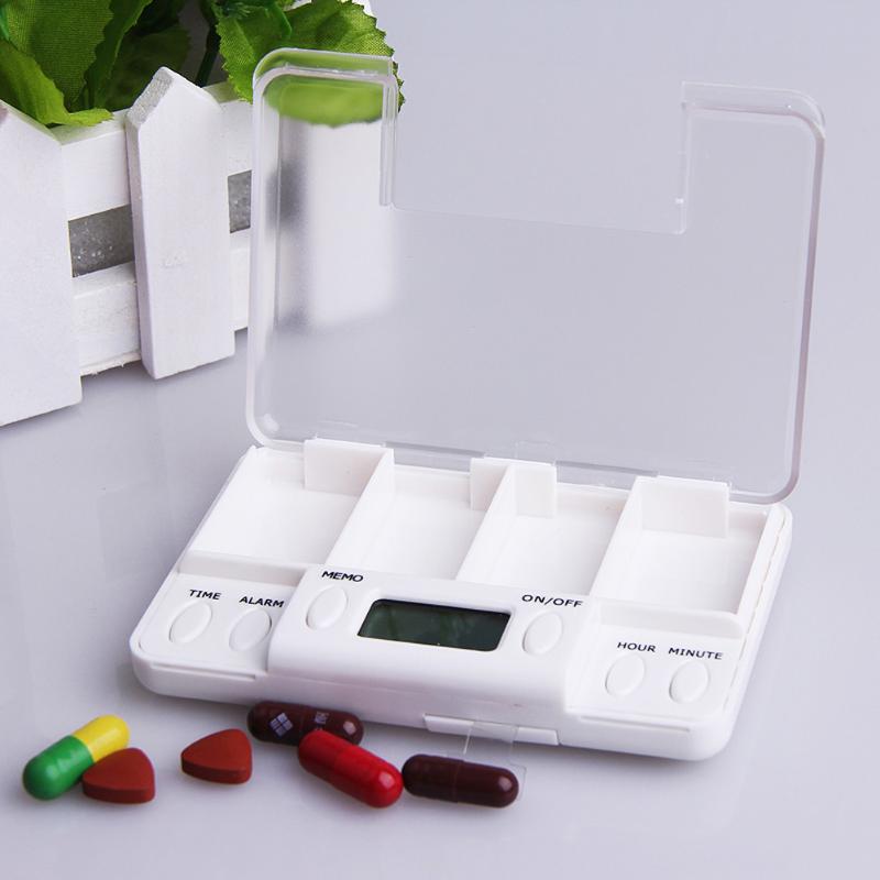 Intelligent Timing Daily Reminder Alarm 4 Days Medicine Pill Box Container Tablet Storage Splitters Reminder Pill Box