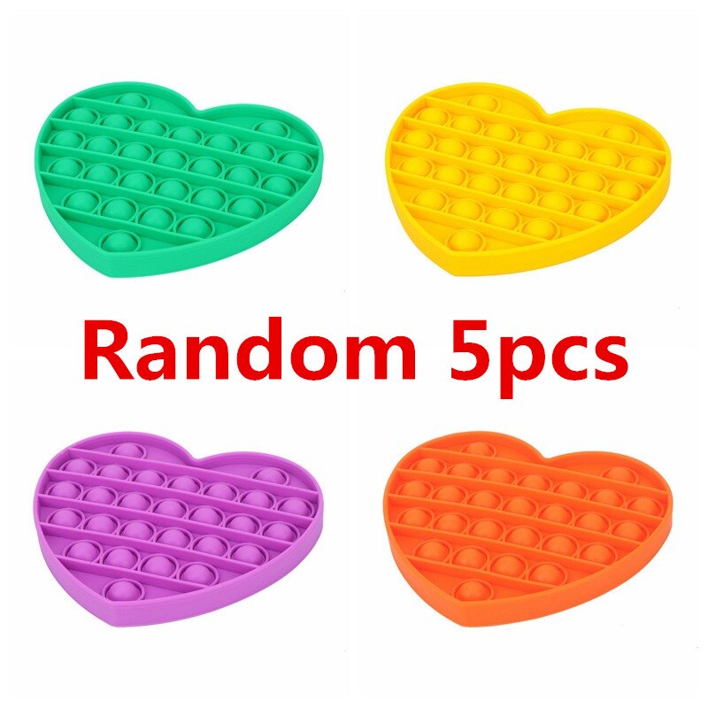 5Pcs/Lot Push Bubble Fidget Sensory Pop It Special Needs Stress Reliever Figet Toys Popit Stress Soft Squeeze Toy: 10