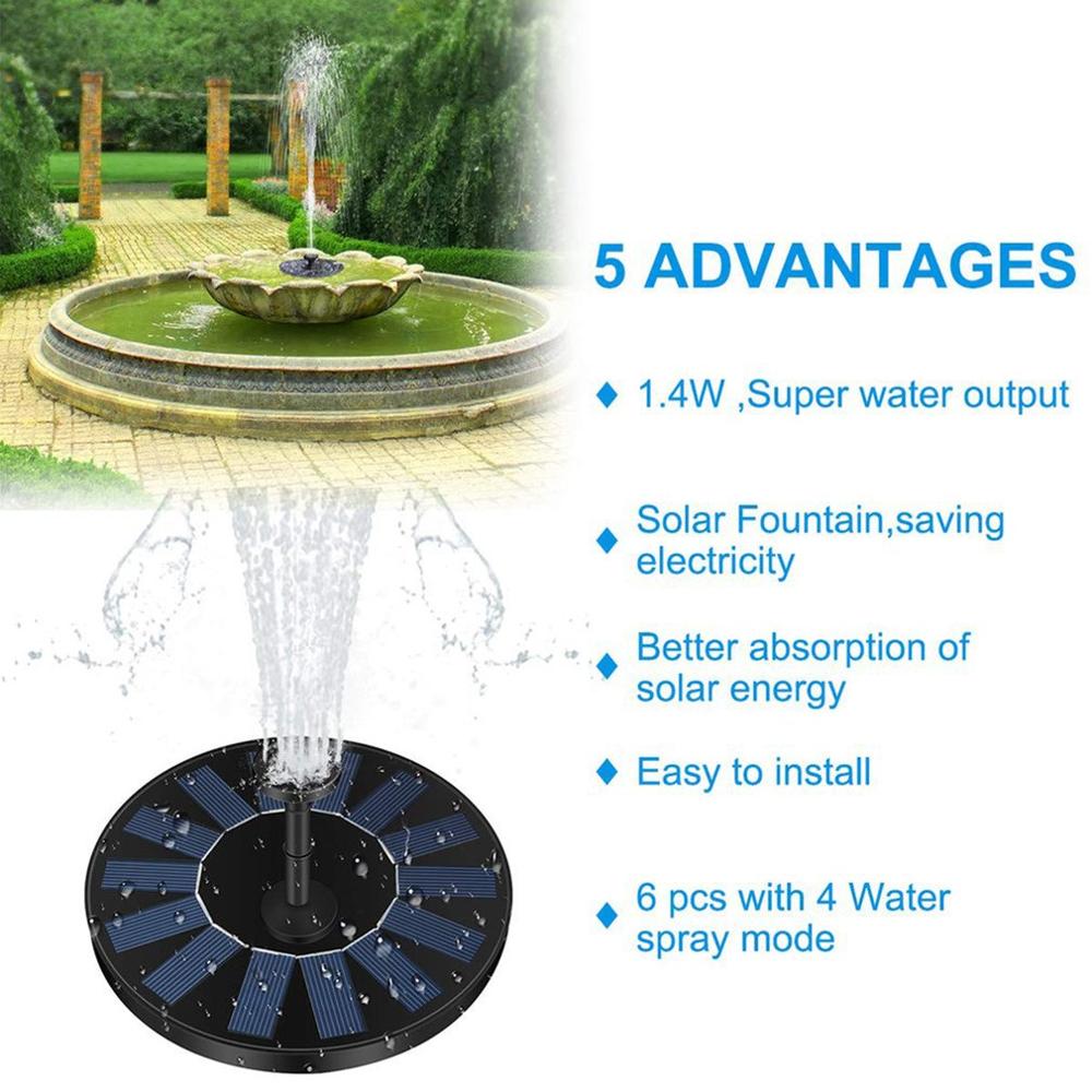 Garden Decoration Water Floating Solar Power Fountain Panel Kit Water Pump For Pool Pond Garden Solar sprinkler