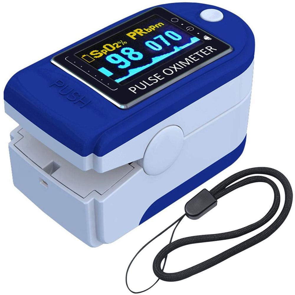 Led fingertip oximeter pulsmåler fingerclip blod iltmætning puls overvågning energibesparende pulsometer: D