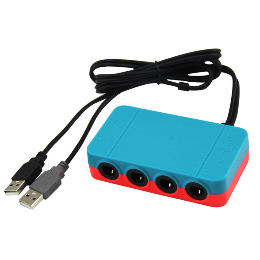 4-port For Nintendo Switch GameCube Wii U PC to Controller Gamepad Converter Adapter Dual USB Support TRUBO HOME Converter