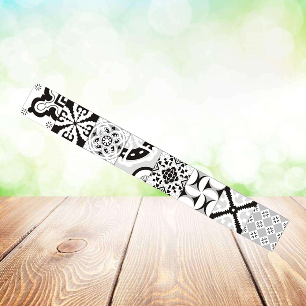 1 Pc Wallpaper Border Sticker Waterproof Black and White Self Adhesive PVC Waist Line Wall Sticker Floral Sticker (500X20CM)