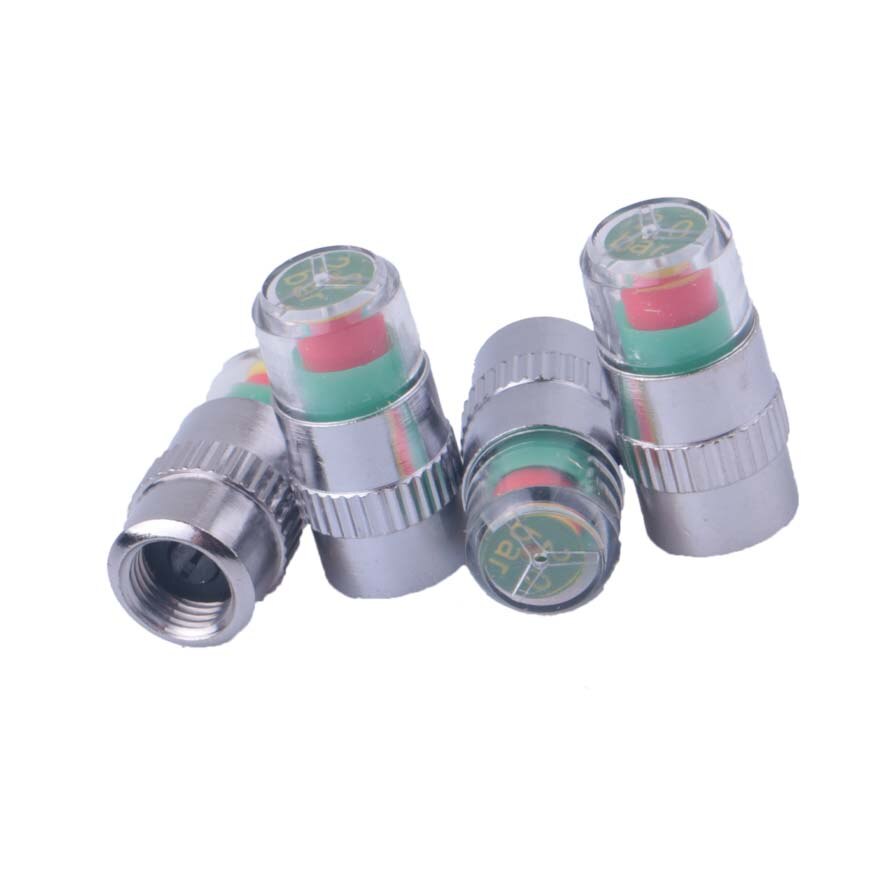 4 st / förpackning 2.0/2.2/2.4 bar 30/32/36 psi däck för däcktrycksventil stamkeps sensor övervakning av ögonlarm bil styling kit