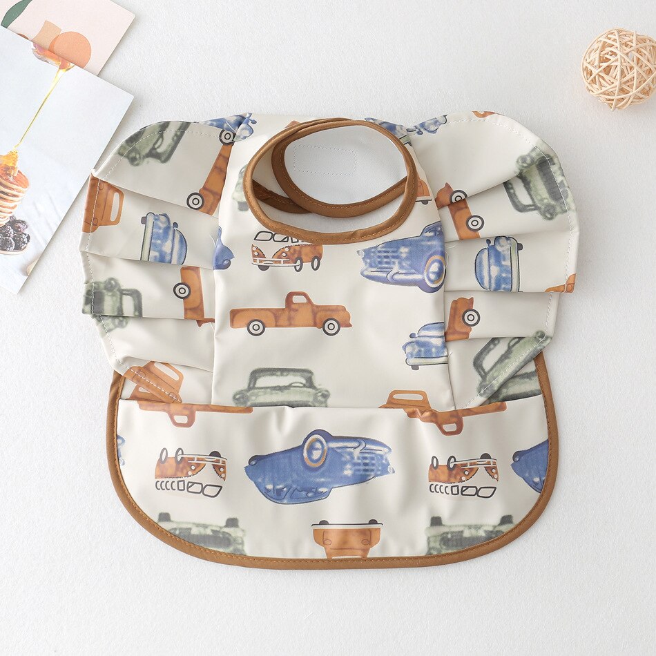 Slabbers Waterdichte Baby Eten Schort Mouwloze Vleugels Art Kiel Voor Kids Baby Spullen Borst Bescherming Voeden Slabbetjes 0-3T: Car