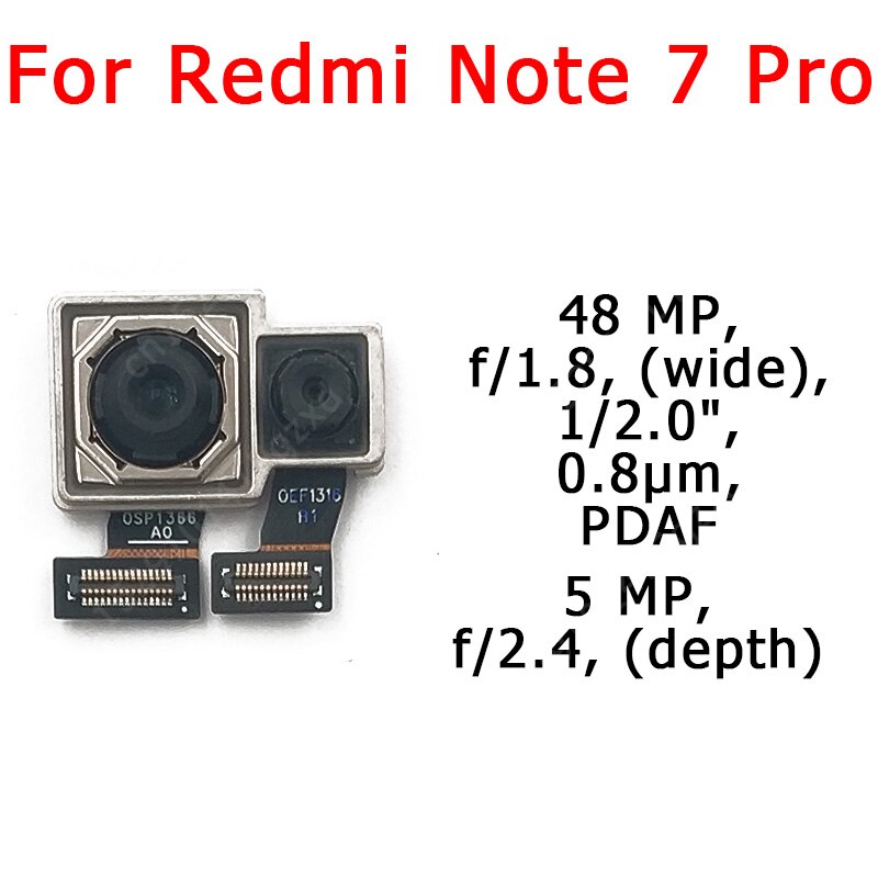 Originele Voor Achter Back Camera Voor Xiaomi Redmi Note 7 Belangrijkste Facing Camera Module Flex Kabel Vervangende Onderdelen: Redmi Note7 Pro Back