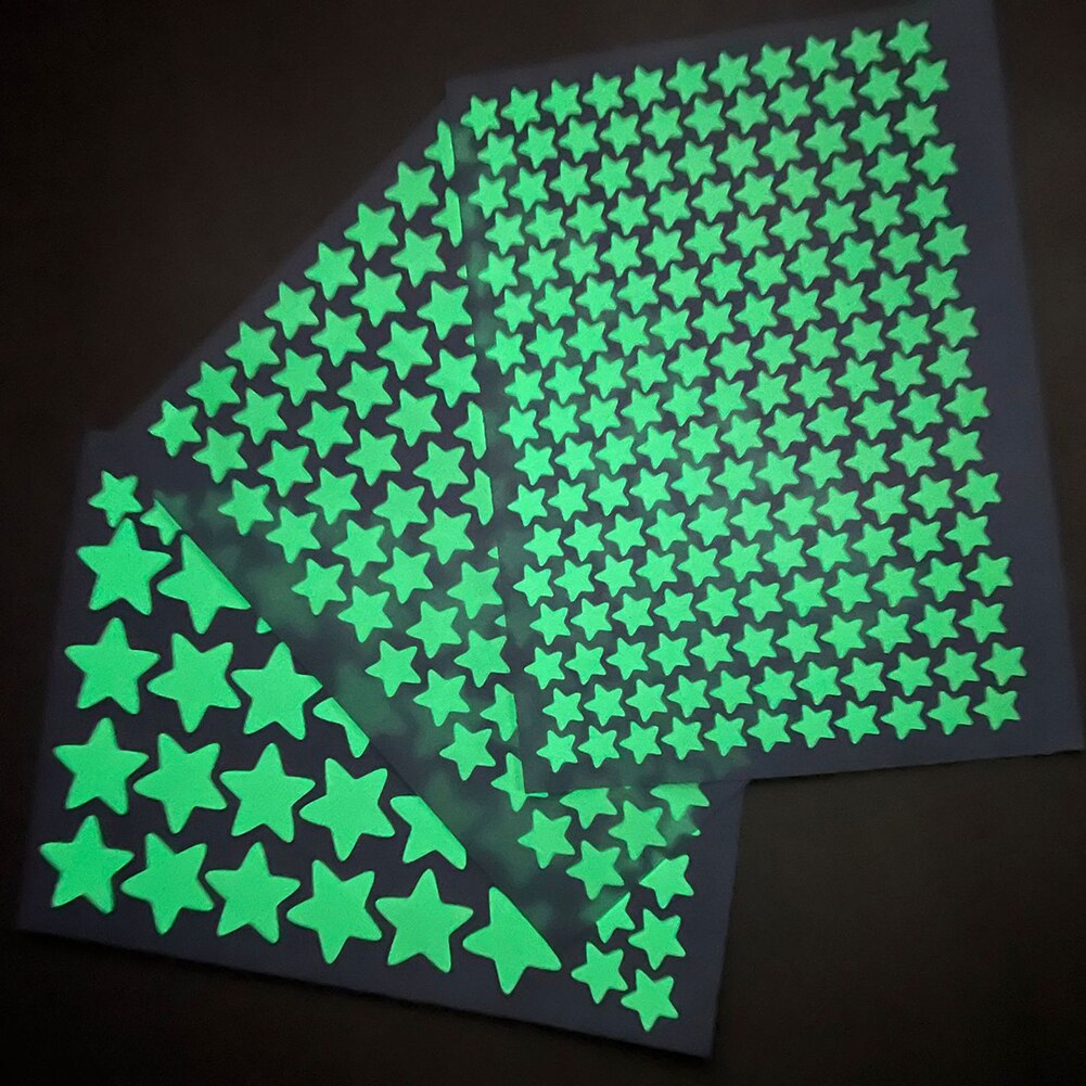 435pcs/set 3D Moon Star Luminous Sticker Self Adhesive Glow In The Dark Wall Decal Door Window
