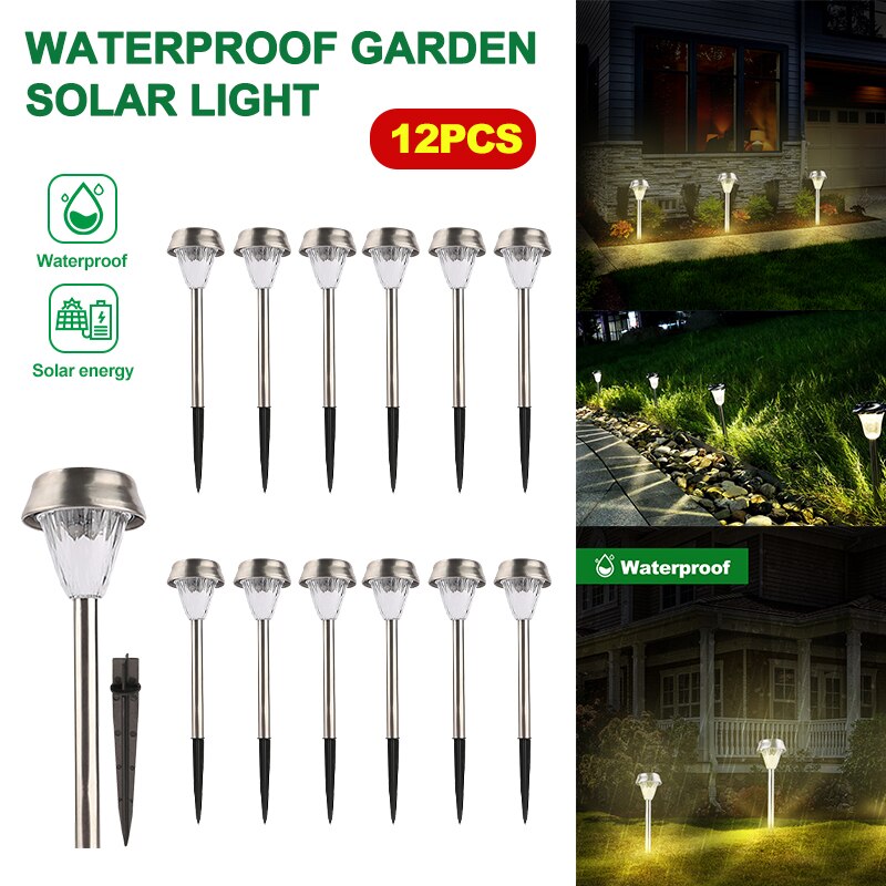 1/6/12PCS XR638 Lawn Light LED Outdoor Waterproof Garden Lawn Landscape Lamp Community Garden Road Path Decorative Lighting: 12PCS / Cold White