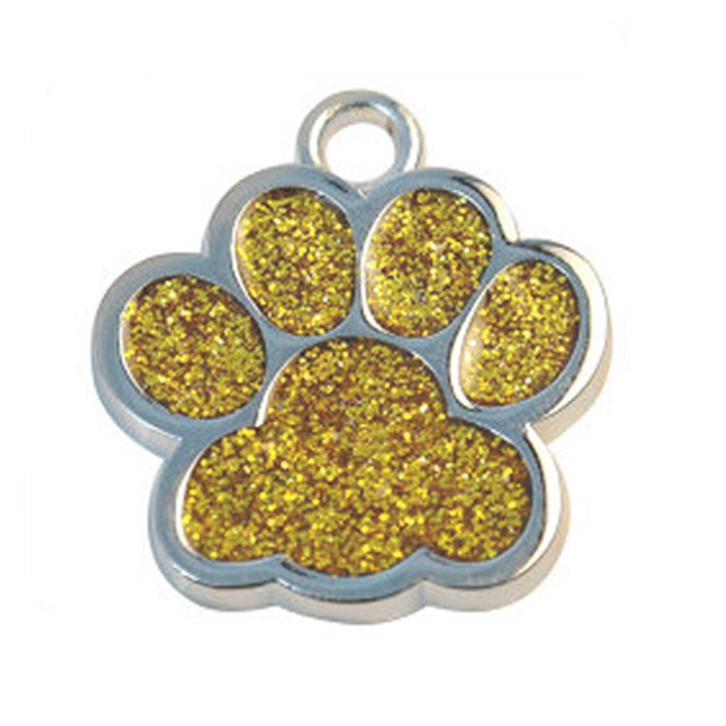 Mini étiquette d'identification patte de chien chat, bijoux pour animaux de compagnie, collier, fournitures pour animaux de compagnie, accessoires diamètre 27mm, sans lettrage,: Or