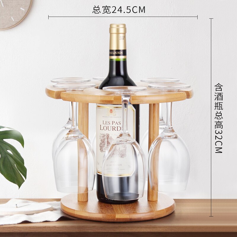 Estante de secado de copas de vino, estantería de almacenamiento de bambú, soporte para exhibición de botellas, suministros de cocina casera WJ506
