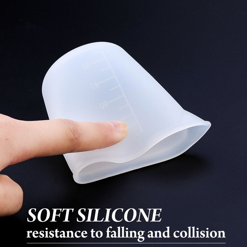 100ML Easy to wash Silicone Measuring Cup Graduated Beaker Epoxy Resin Glue Tools Cooking Baking Kitchen Measuring Tools