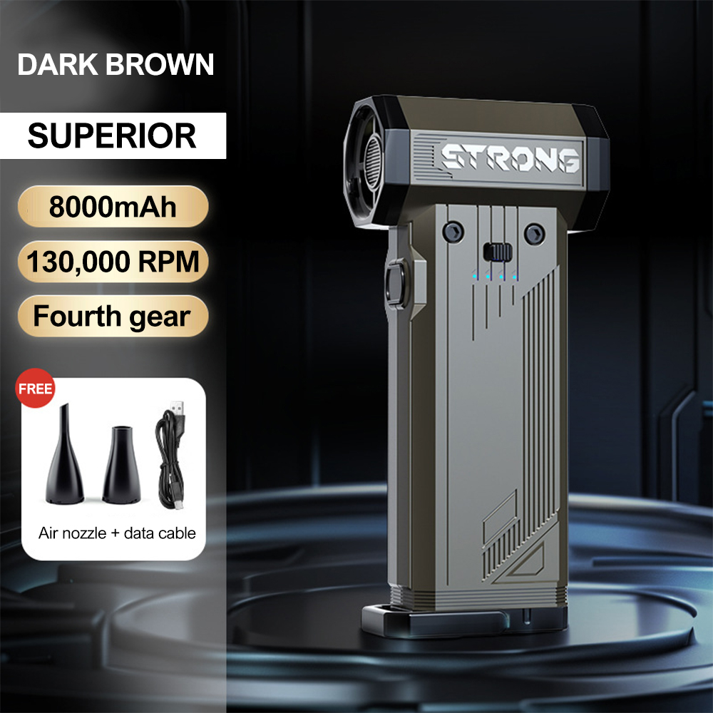 Mini Turbo Jet Fan Elektrische luchtstofdoek met 3 versnellingen verstelbaar 130000 RPM Windsnelheid 60 m/s Autocomputer Reinigingsblazer: Goud