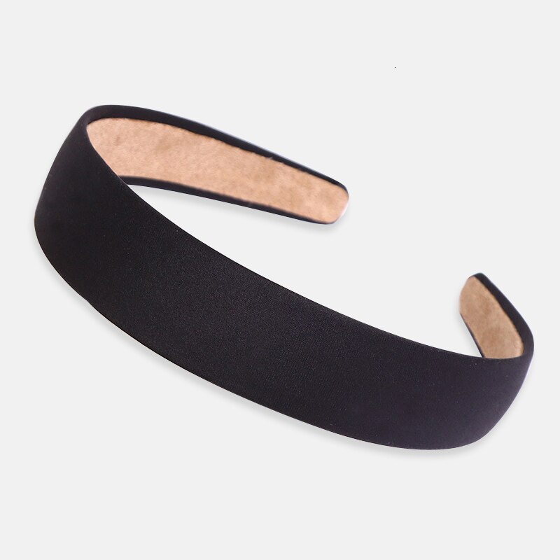 Solid Color Cloth Headband Cross Hair Band for Women Wide Plastic Hair Hoop Lady Turban Bezel Hair Bands Girls Hair Accessories: black