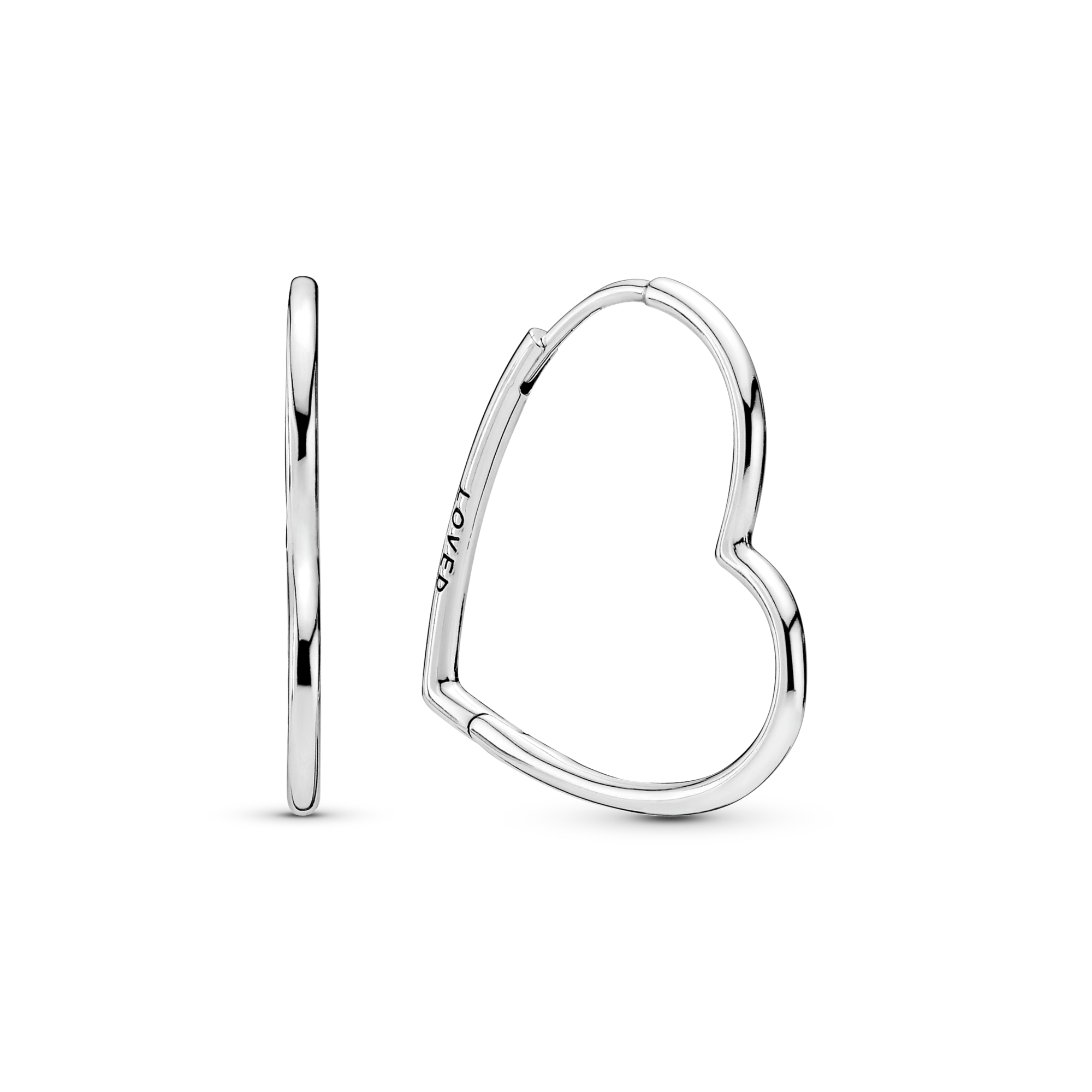 Genuine Loved Heart Ear Hoops Earrings for Women Earring with Charms for Original Millie Charm: PAE001