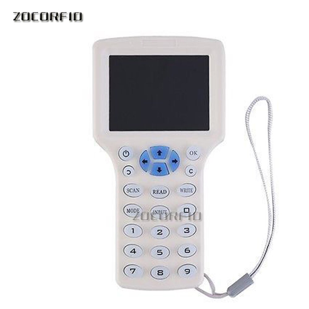 English 10 Frequency RFID Reader Writer Copier Duplicator IC/ID with USB Cable for 125Khz 13.56Mhz Cards LCD Screen Duplicator