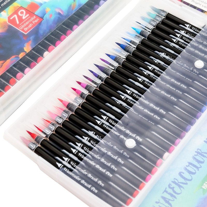 100/120 farver dobbelt spids kunst tuscher pen kalligrafi akvarel pensel pen sæt til voksen malebøger bullet journal