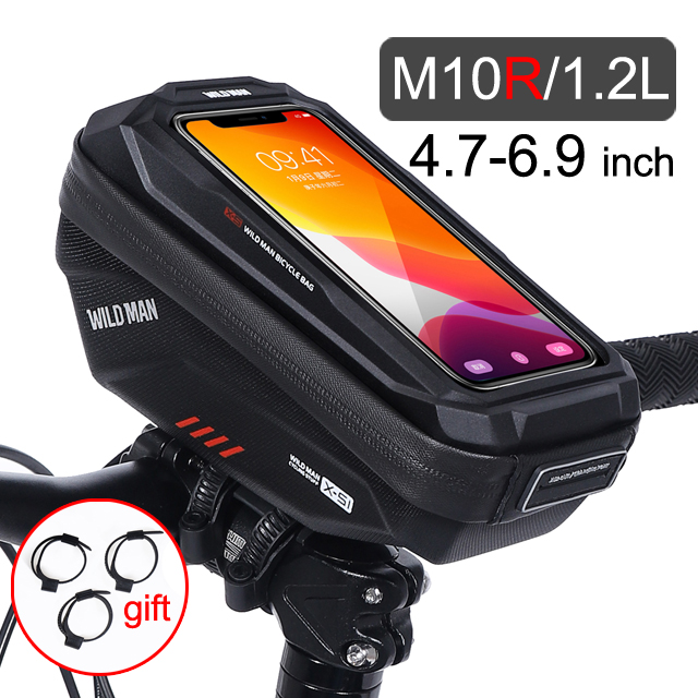 Funda impermeable para teléfono móvil, bolsa para manillar de bicicleta de montaña, accesorios para ciclismo, 6,9 pulgadas, novedad: XS1 Red logo