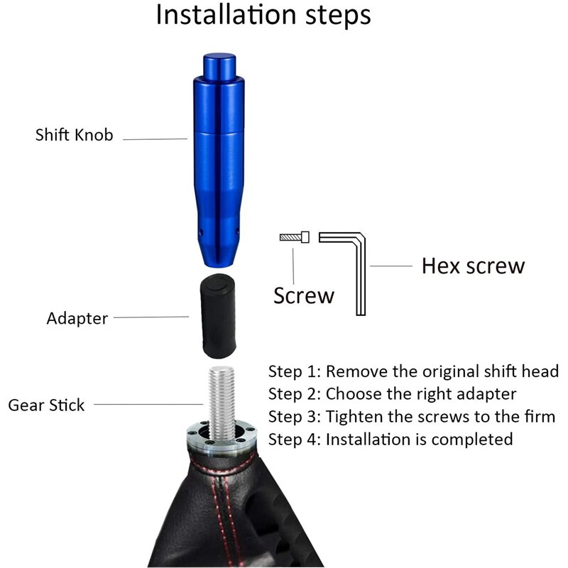 Car Gear Shifter Modification Auto Shift Knob with Push Button Universal