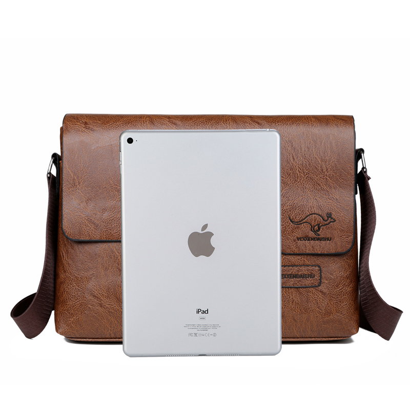 Heren Schoudertas Voor Ipad Lederen Zakelijke Handtas Mannen Messenger Bag Grote Zijsling Tas Mode Man Crossbody Tas