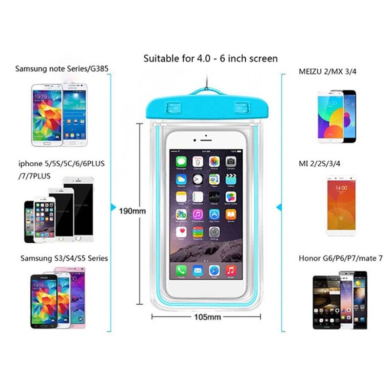 6 zoll Klar Treiben praktisch trocken Beutel PVC Wasserdichte praktisch Tasche für Schwimmen Tauchen Telefon Tasche