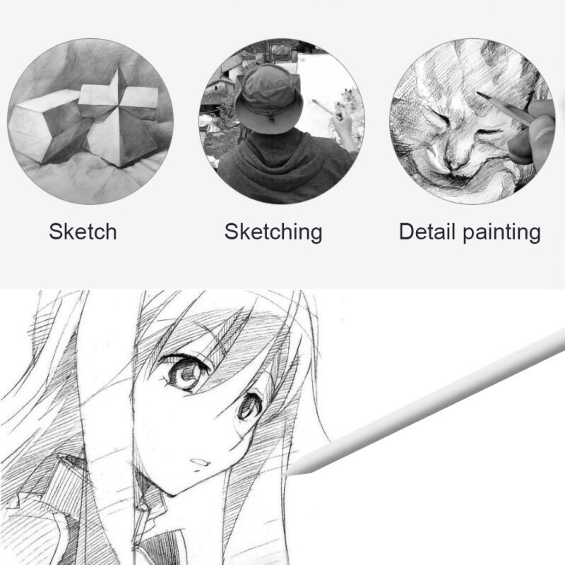 8pcs Sketch Paper Sandpaper Pencil Sharpen Drawing Sketch Pen Blending Smudge Stump Stick Tortillon Sketch Art Drawing Pen Tools