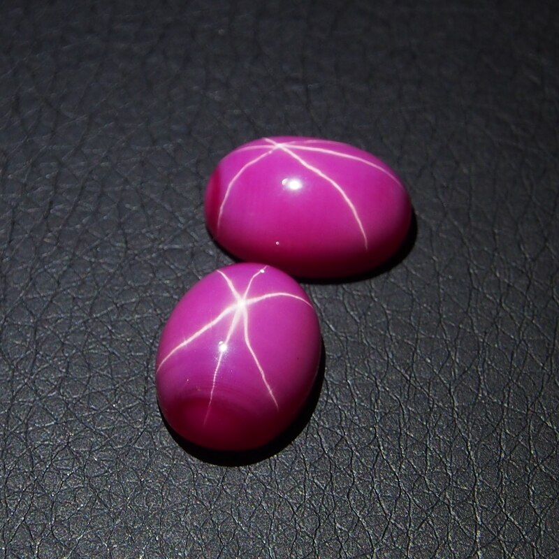 9*11mm 3 Stuk/veel Red Ruby Oval Cabochon Rode Ster Ruby maken in china