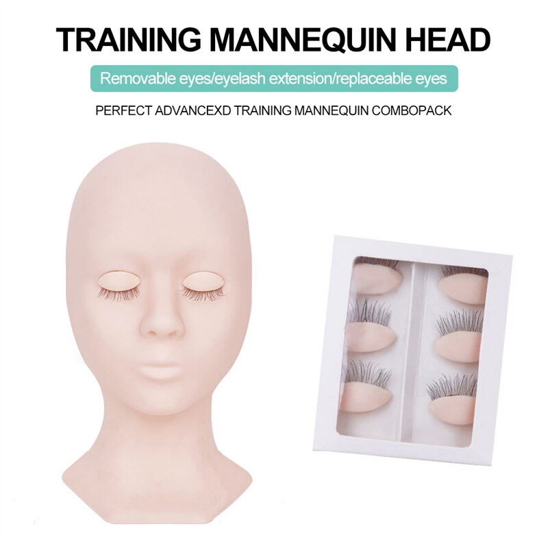 Wimpern Verlängerung Ausbildung Bausatz Silikon Mannequin Modell Kopf Mit Abnehmbare Ersatz Augenlider gepfropft Wimpern Ausbildung Werkzeug